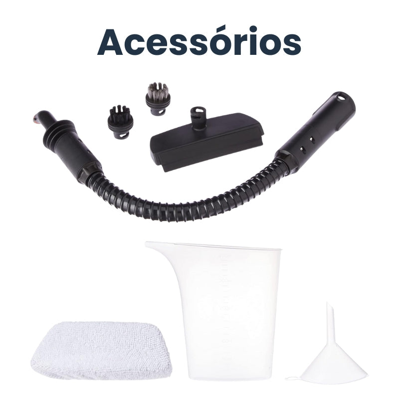 Limpador à Vapor + 9 acessórios + Frete Grátis na sua 1ª compra