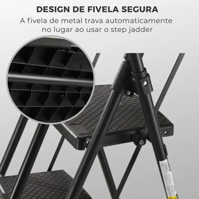 [Leve 2 Pague 1] Escada Evolut Antiderrapante, Segurança 100% Onde Usar + BRINDE: Bolsa MultiTarefa