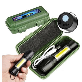 Mini Lanterna Tática Com Led E Zoom Recarregável Usb Lanterna De Mao