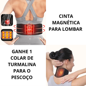 Cinta Lombar Magnética Com Pedras de Turmalina