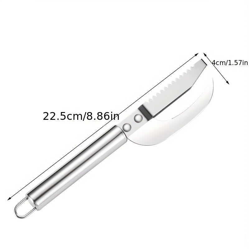 KnifeFish - Faca Inoxidável 3 em 1 para Limpeza de Peixe