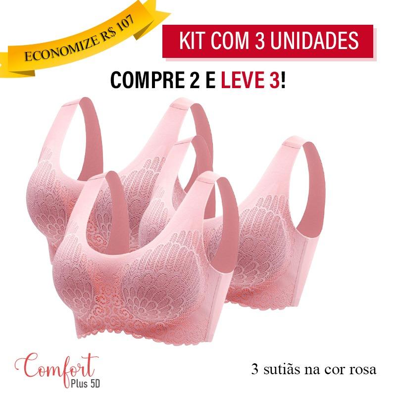Compre 2 Leve 3 - Sutiã Top Confort Plus 5D + FRETE GRÁTIS